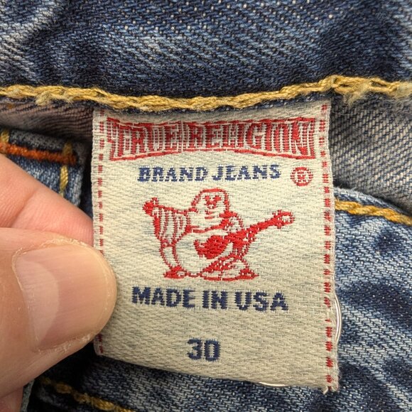 True Religion Jeans Mens 30 Straight Made in USA Distressed Zip Fly Horseshoe - Picture 15 of 16